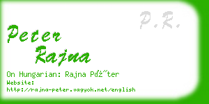 peter rajna business card